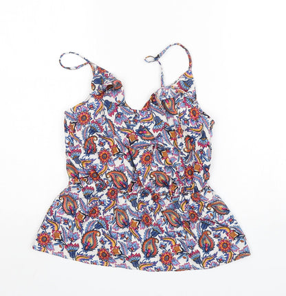 Pep&Co Womens Multicoloured Paisley Polyester Basic Tank Size 12 V-Neck
