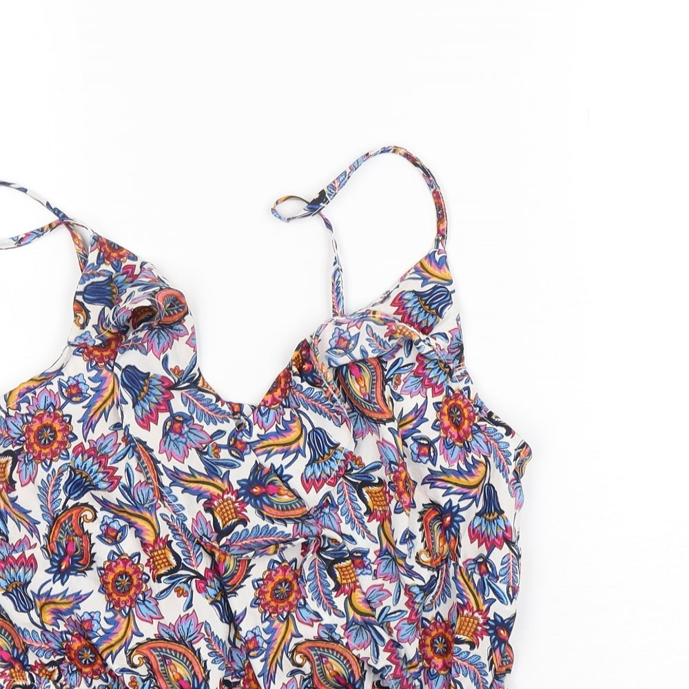 Pep&Co Womens Multicoloured Paisley Polyester Basic Tank Size 12 V-Neck