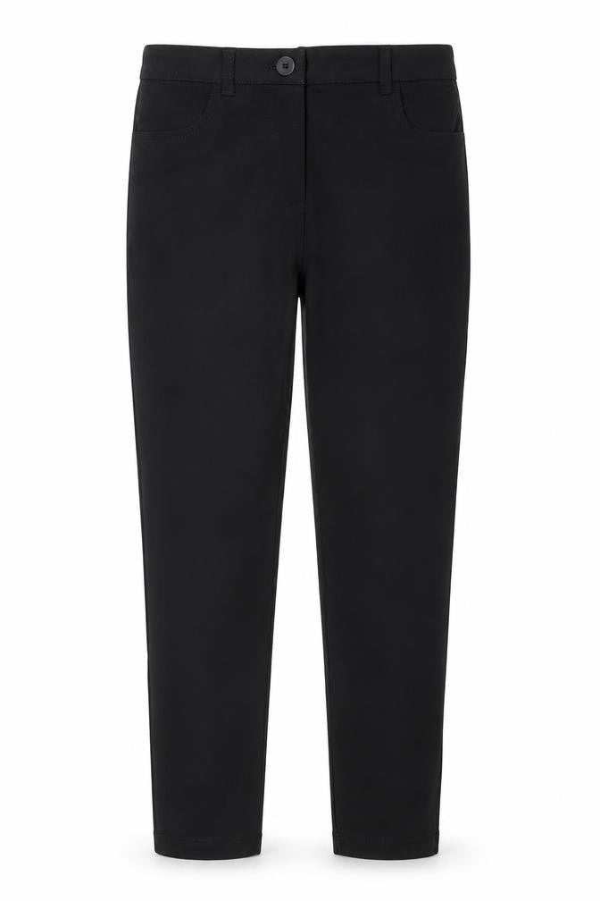 NEXT Girls Black  Viscose Carrot Trousers Size 10 Years L23 in Regular Zip