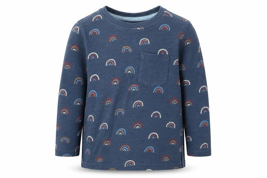 George Boys Blue  Cotton Basic T-Shirt Size 2 Years Round Neck  - Rainbow
