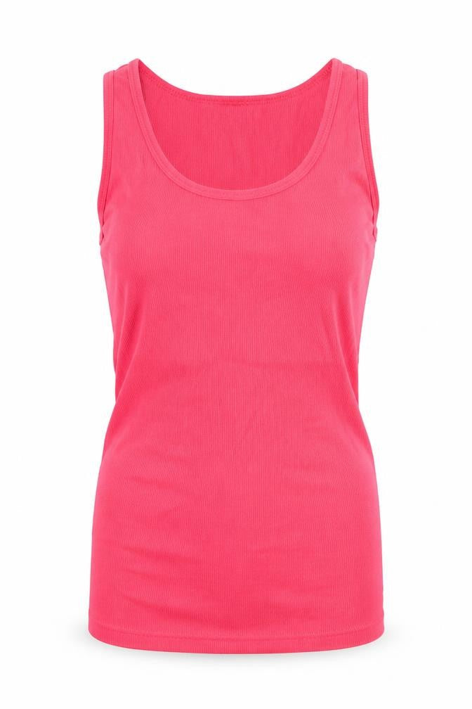 Topshop Womens Pink  Cotton Basic Tank Size 12 Scoop Neck
