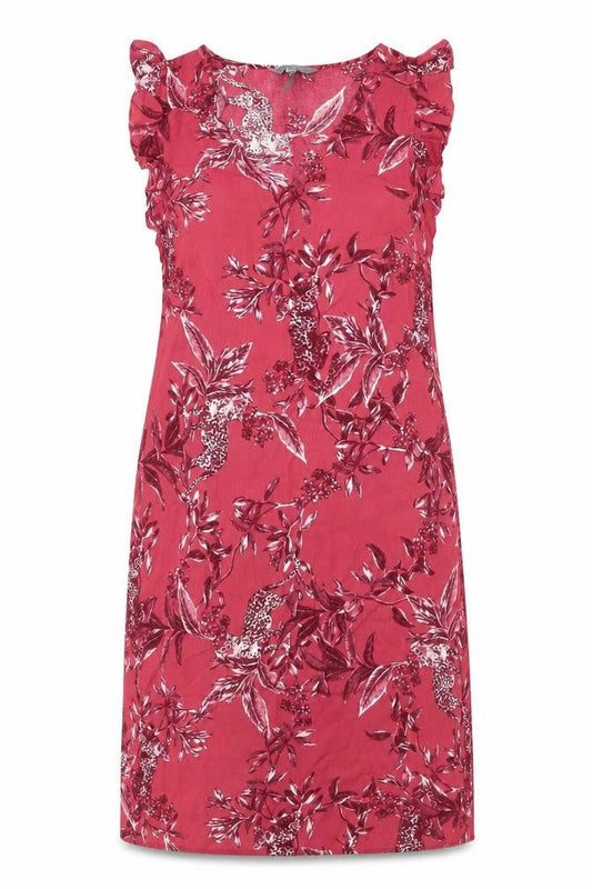 Debenhams Womens Pink Floral Viscose Shift  Size 10  V-Neck