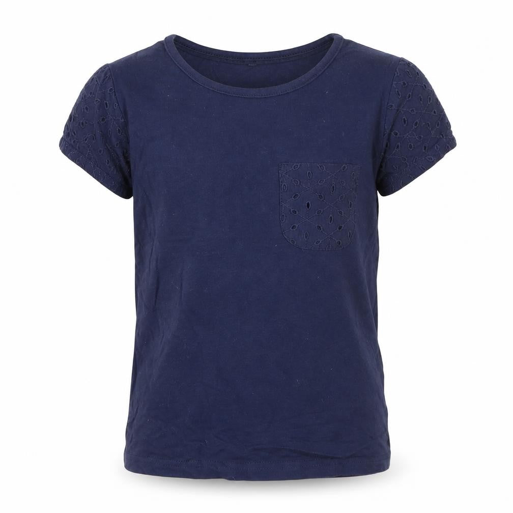 George Girls Blue  Cotton Basic T-Shirt Size 4 Years Round Neck