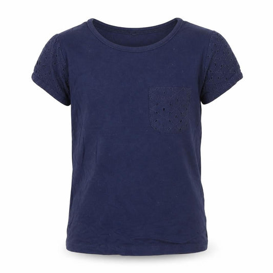 George Girls Blue  Cotton Basic T-Shirt Size 4 Years Round Neck