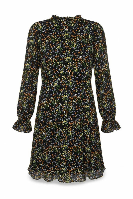 Papaya Womens Black Floral Viscose Shift  Size 8  Round Neck