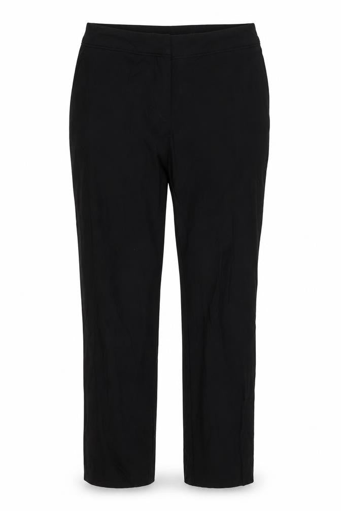 Oasis Womens Black  Viscose Trousers  Size 8 L27 in Slim Zip