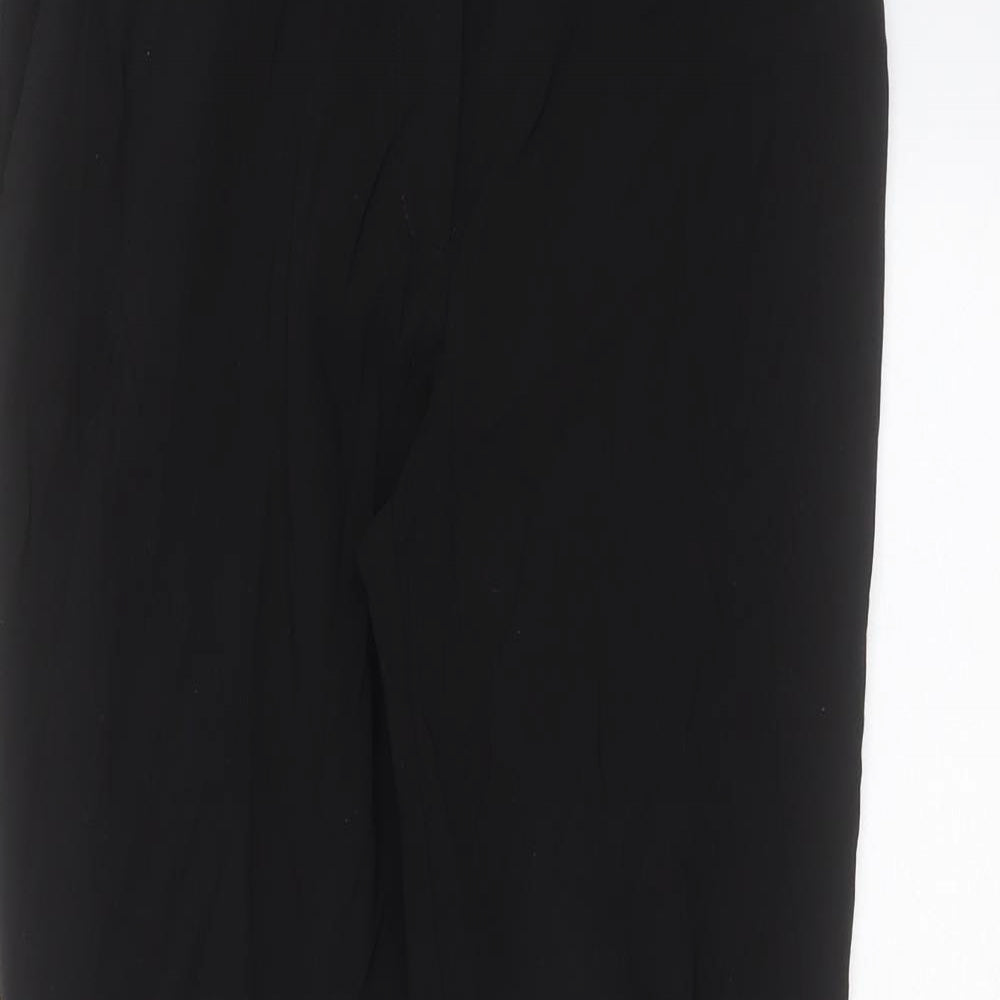 Oasis Womens Black  Viscose Trousers  Size 8 L27 in Slim Zip
