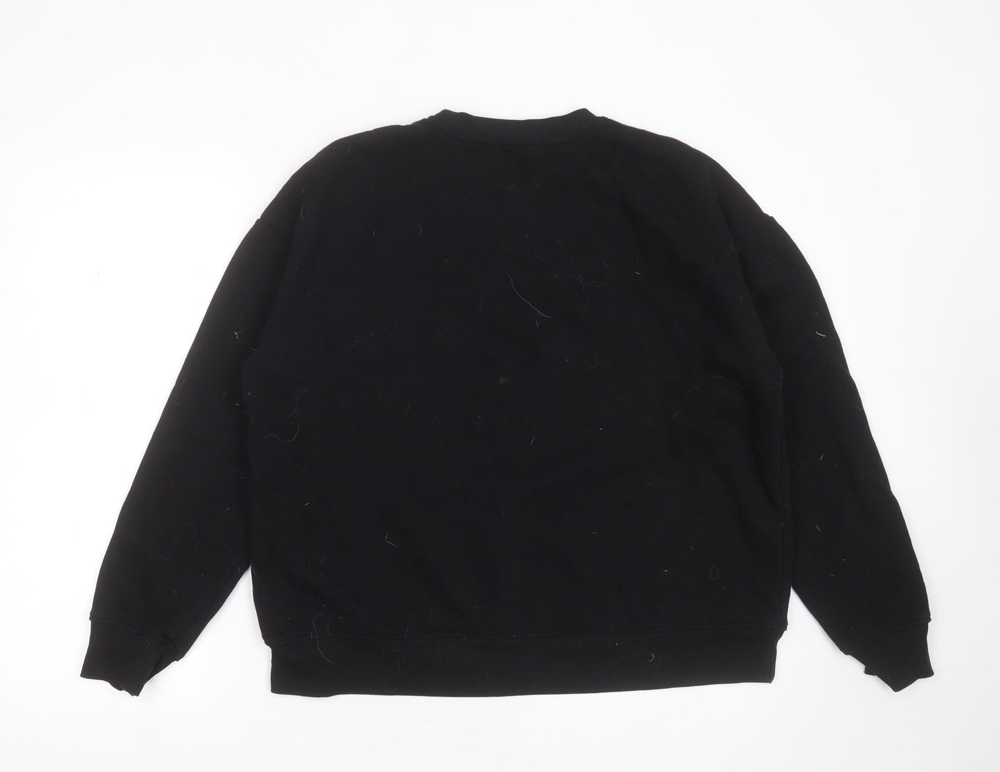 Primark Womens Black  Cotton Pullover Sweatshirt Size M