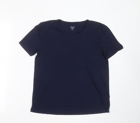 Preworn Womens Blue  Viscose Basic T-Shirt Size 10 Round Neck