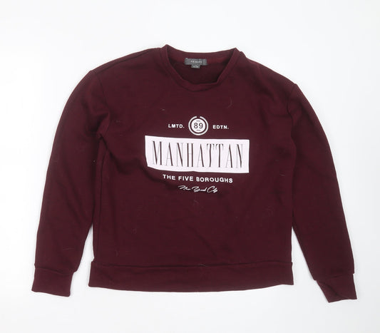 Primark Womens Purple  Cotton Pullover Sweatshirt Size S   - manhattan