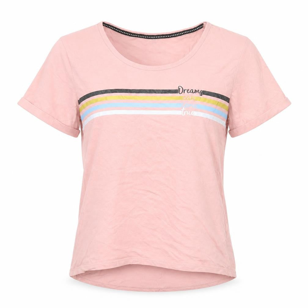 Debenhams Womens Pink Striped Cotton Top Pyjama Top Size 12   - Dreams Can Come True
