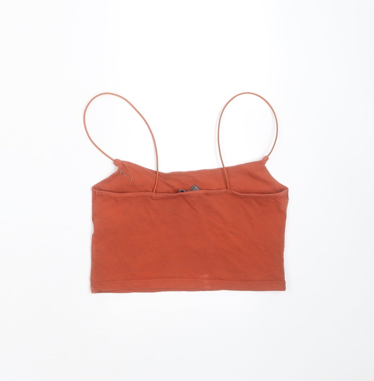 Primark Womens Brown  Cotton Cropped T-Shirt Size XS Round Neck