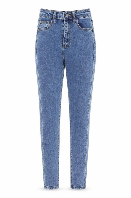 PRETTYLITTLETHING Womens Blue  Cotton Skinny Jeans Size 6 L29 in Extra-Slim Zip