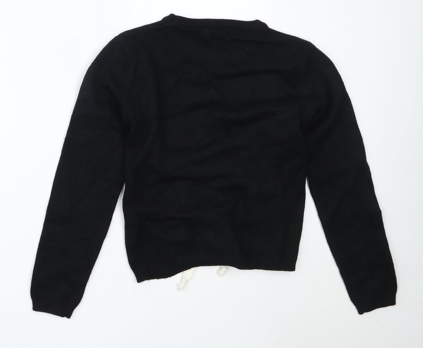 Copperose Womens Black Round Neck  Viscose Pullover Jumper Size S