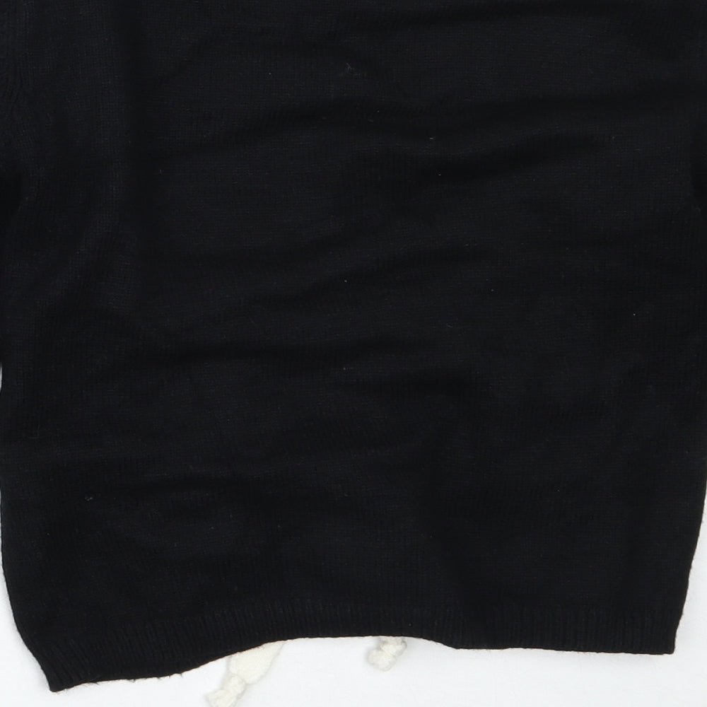 Copperose Womens Black Round Neck  Viscose Pullover Jumper Size S