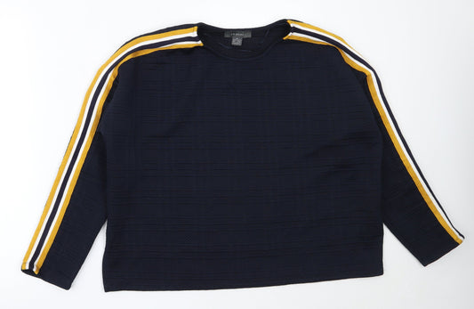 Primark Womens Blue Round Neck  Polyester Pullover Jumper Size M