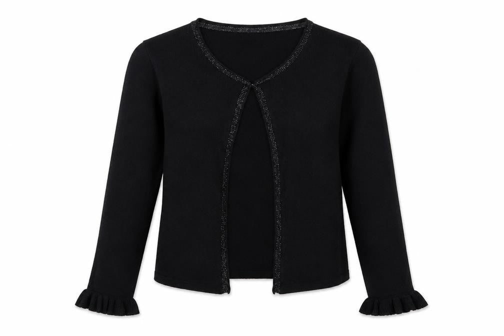 Papaya Womens Black Round Neck  Viscose Cardigan Jumper Size S
