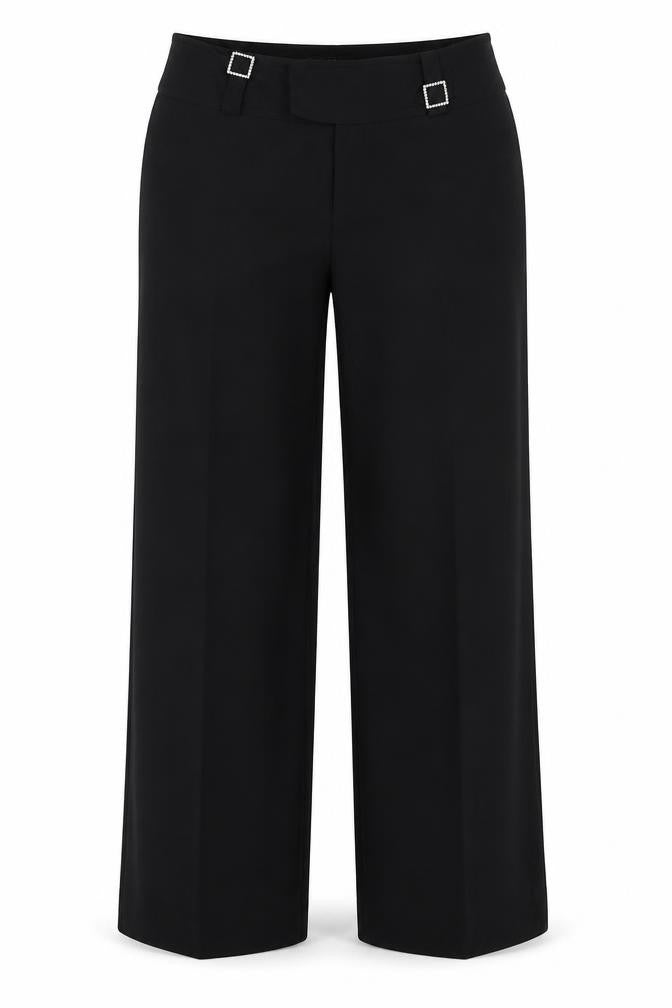 VILA Womens Black  Polyester Trousers  Size M L32 in Regular Hook & Eye
