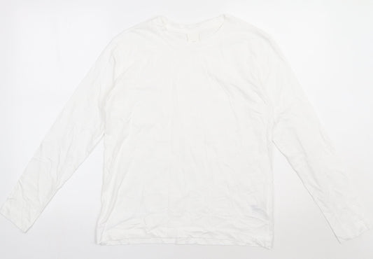 H&M Mens White  Cotton Pullover Sweatshirt Size S