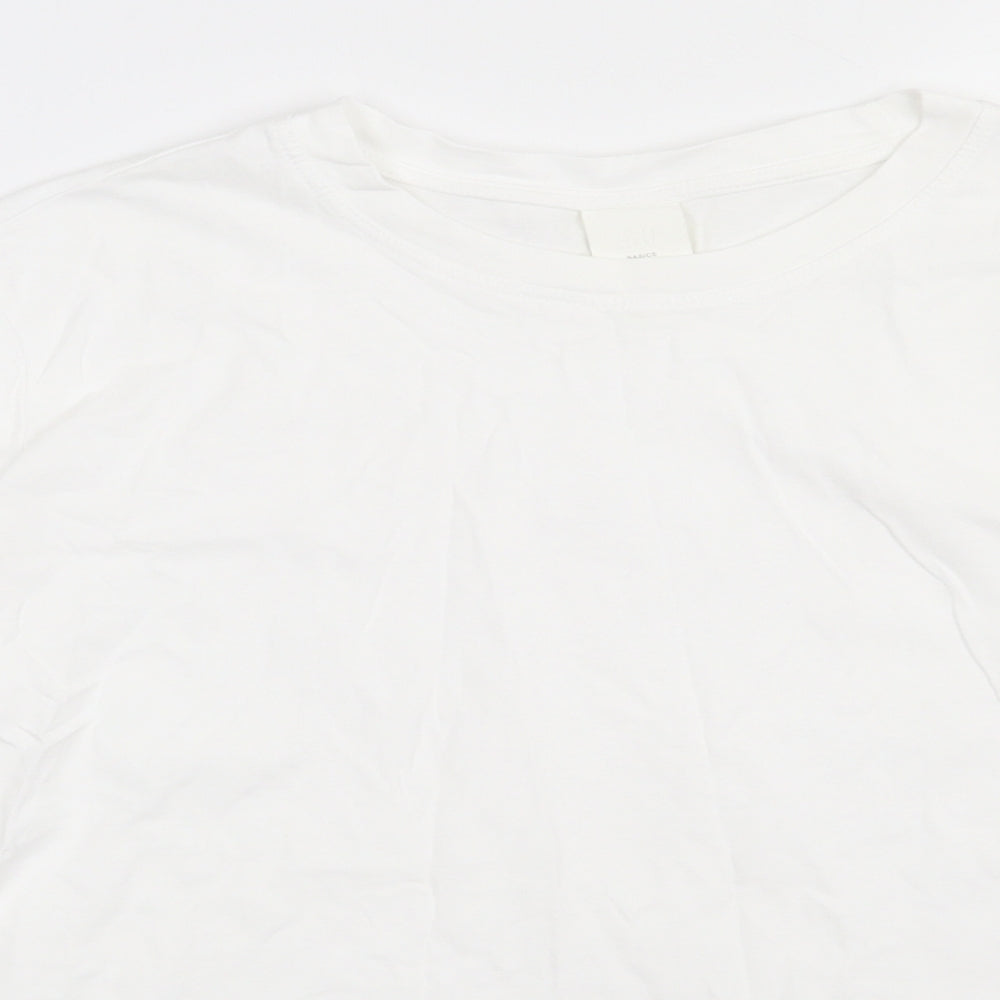 H&M Mens White  Cotton Pullover Sweatshirt Size S