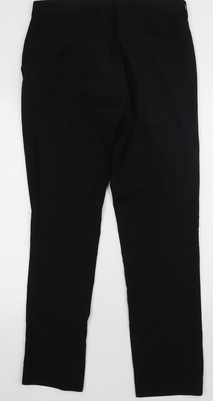 ONESIX5IVE Mens Black  Polyester Trousers  Size 32 L31 in Regular Button
