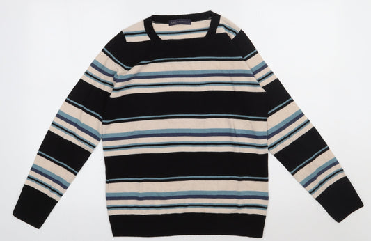 Marks and Spencer Womens Multicoloured Striped Acrylic Pullover Sweatshirt Size 12  Pullover