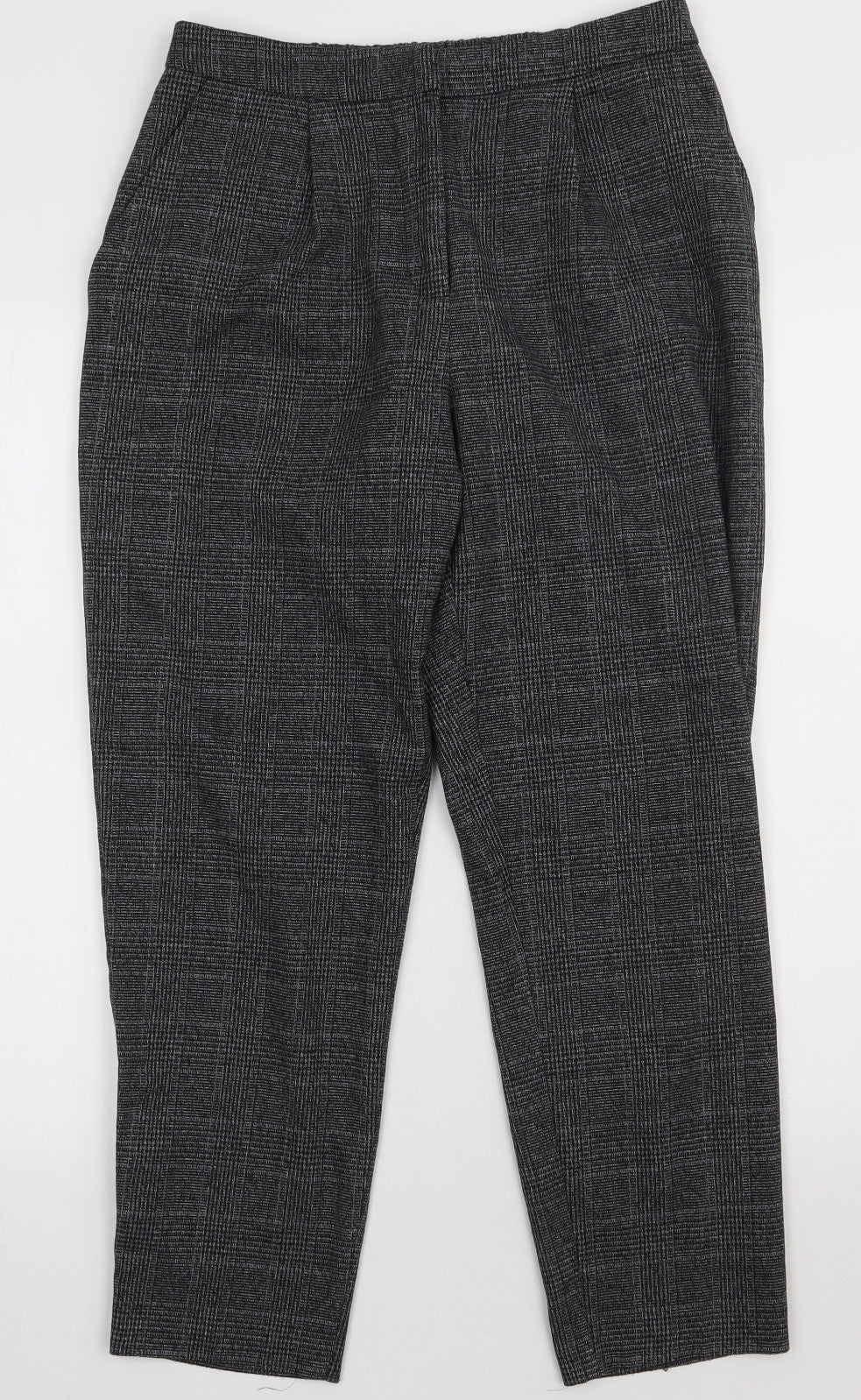 New Look Womens Grey  Polyester Trousers  Size 10 L28 in Regular Hook & Eye