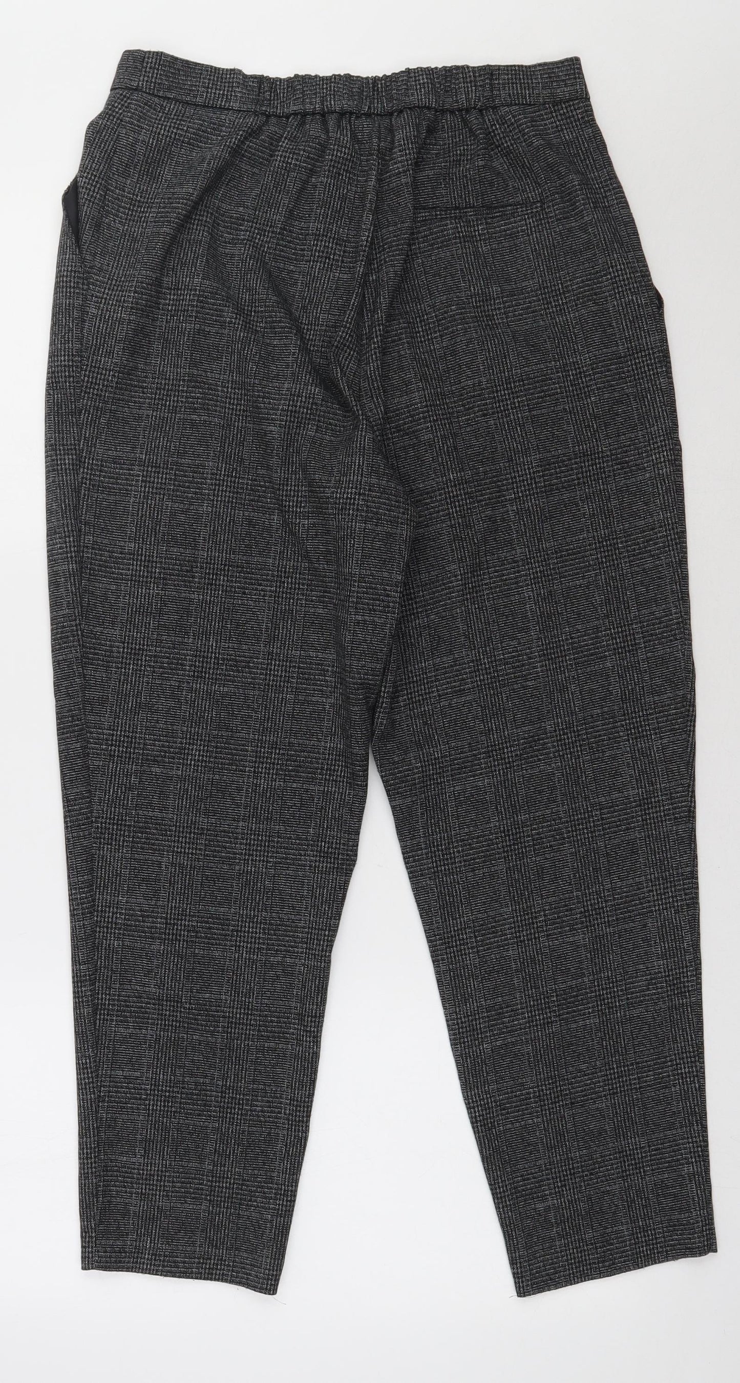 New Look Womens Grey  Polyester Trousers  Size 10 L28 in Regular Hook & Eye