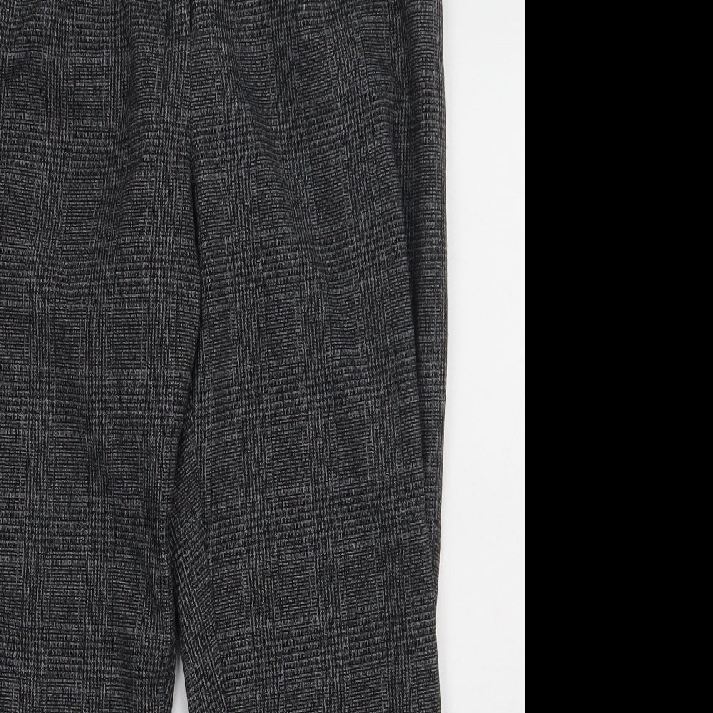 New Look Womens Grey  Polyester Trousers  Size 10 L28 in Regular Hook & Eye