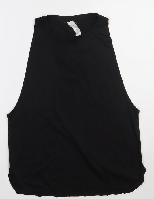 Preworn Mens Black  Polyester Basic Tank Size M Scoop Neck Pullover