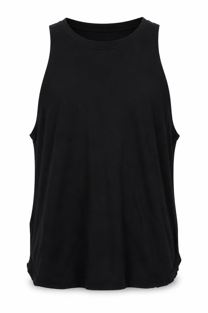 Preworn Mens Black  Polyester Basic Tank Size M Scoop Neck Pullover