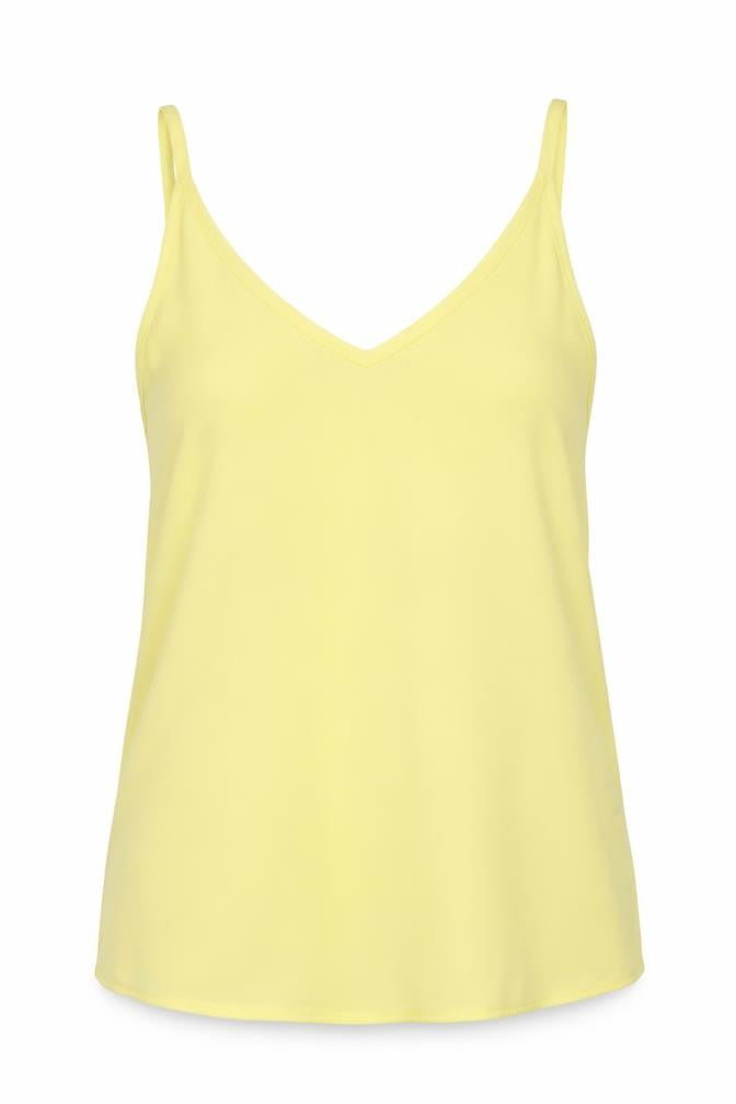 F&F Womens Yellow  Polyester Basic Tank Size 6 V-Neck
