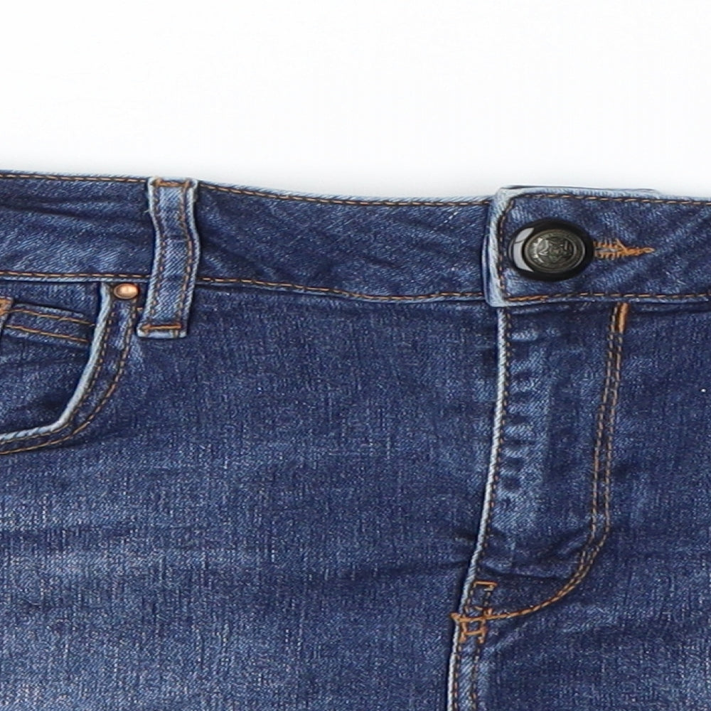 Preworn Womens Blue  Cotton Hot Pants Shorts Size 30 in  Regular Button