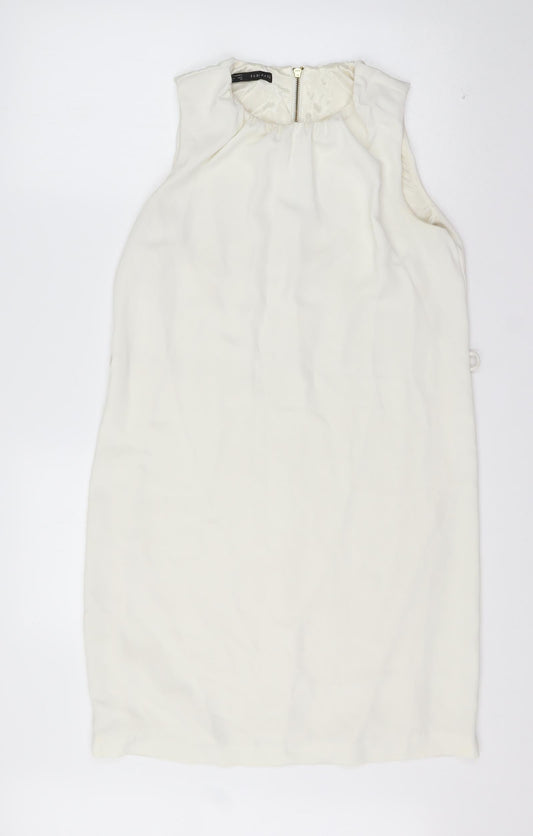 Zara Womens Ivory  Polyester A-Line  Size M  Round Neck Pullover