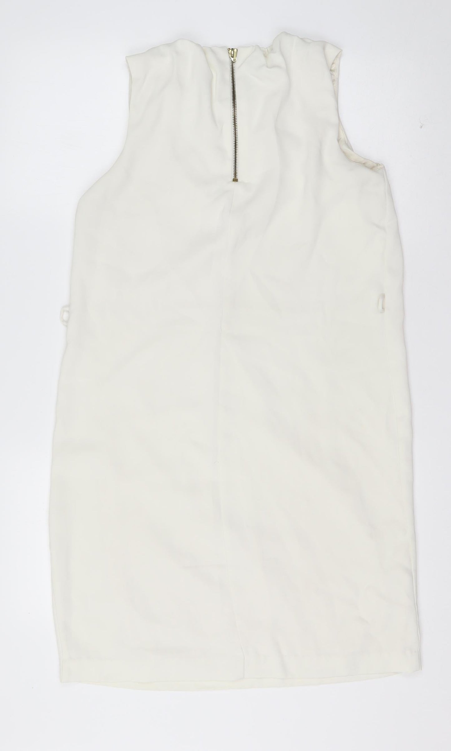 Zara Womens Ivory  Polyester A-Line  Size M  Round Neck Pullover