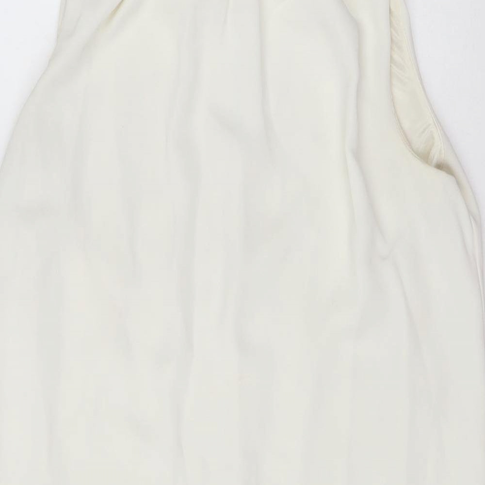 Zara Womens Ivory  Polyester A-Line  Size M  Round Neck Pullover