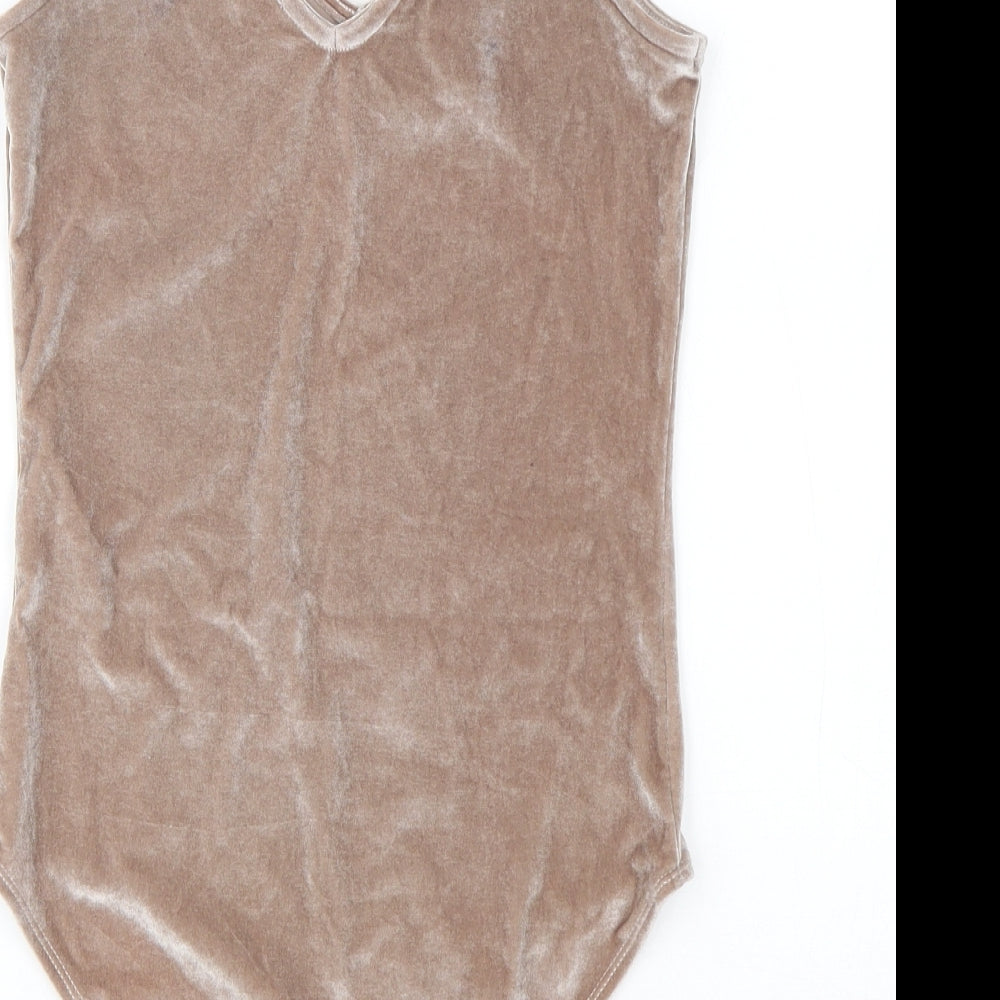 River Island Womens Brown  Polyester Bodysuit One-Piece Size 6  Pullover