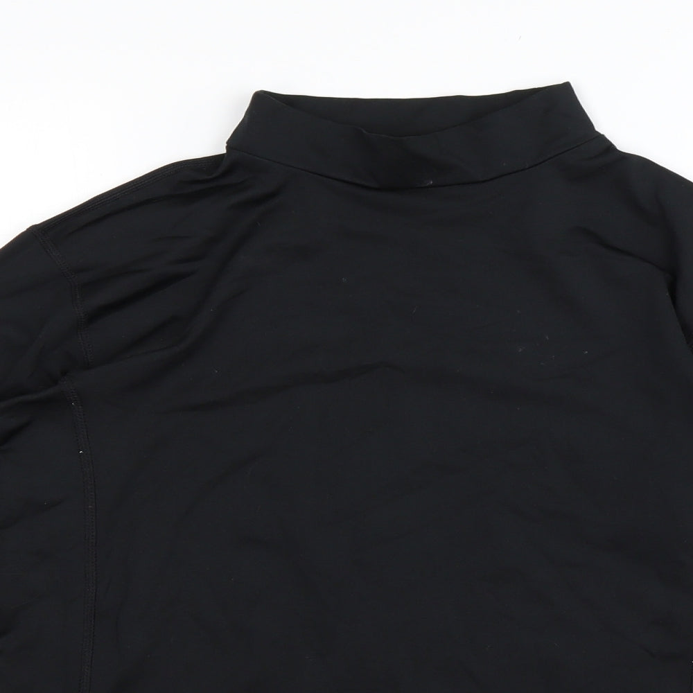 Crane Womens Black  Polyester Basic T-Shirt Size 8 Round Neck