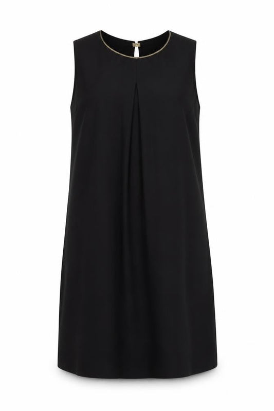 H&M Womens Black  Polyester Shift  Size 10  Crew Neck Magnetic - Embellished Neckline