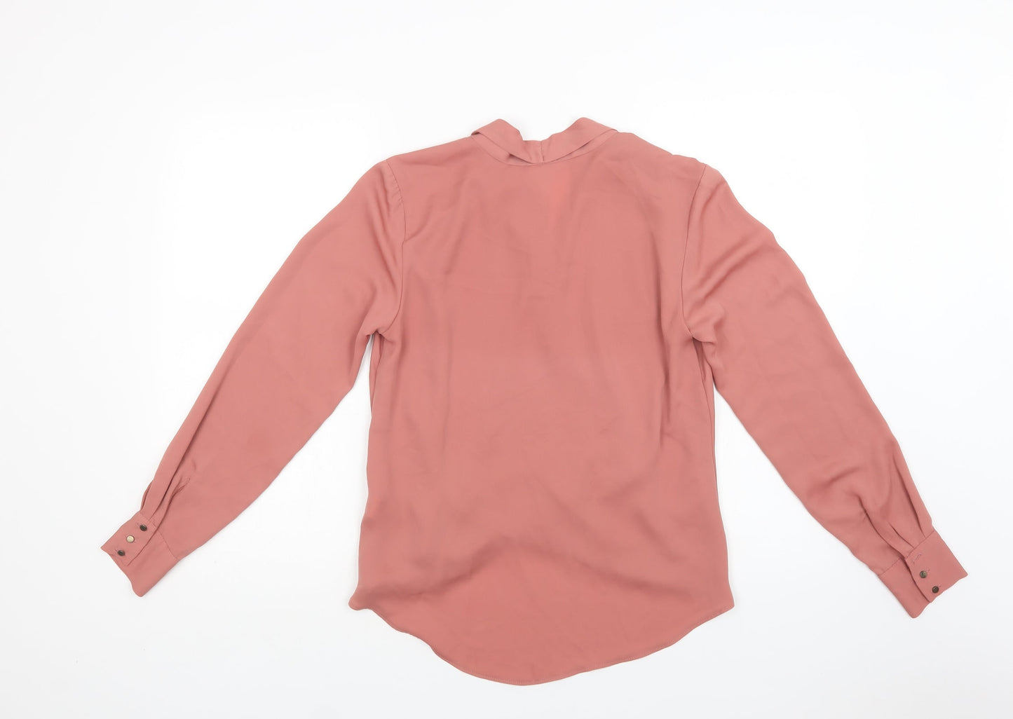 River Island Womens Pink  Polyester Basic Blouse Size 8 V-Neck