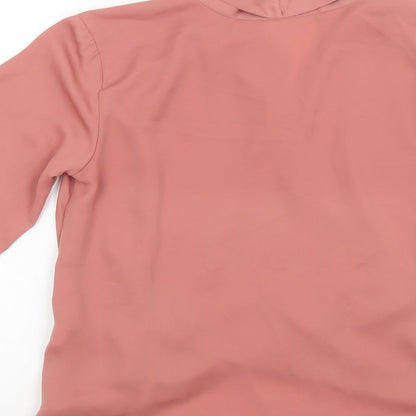 Preloved River Island Womens Pink  Polyester Basic Blouse Size 8 V-Neck - Label