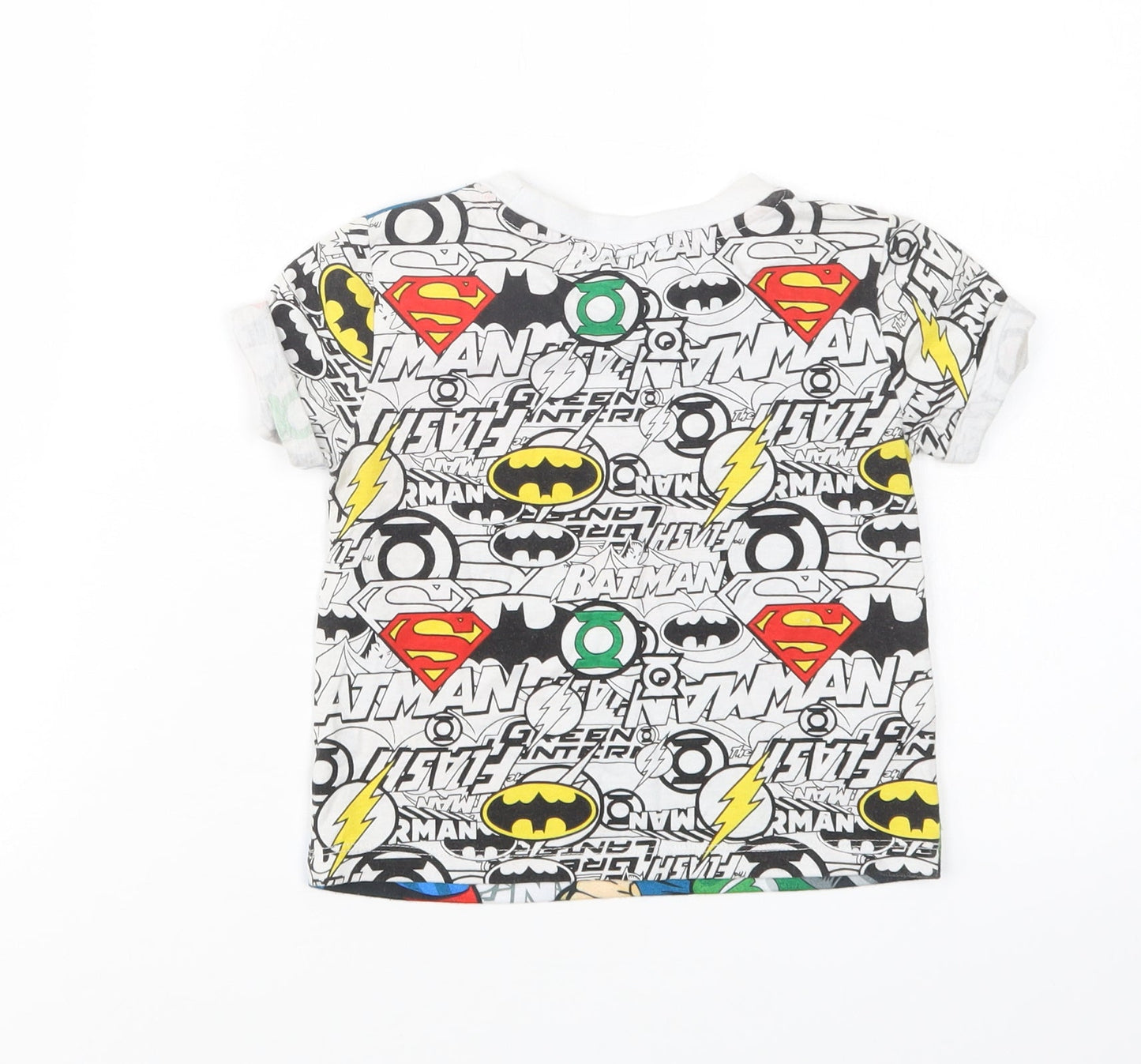 Preworn Boys Multicoloured  Cotton Basic Polo Size 2-3 Years Crew Neck  - Justice League