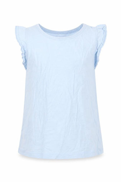 Next Girls Blue  Cotton Basic Tank Size 6-7 Years Off the Shoulder Pullover