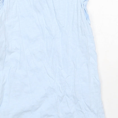 Next Girls Blue  Cotton Basic Tank Size 6-7 Years Off the Shoulder Pullover