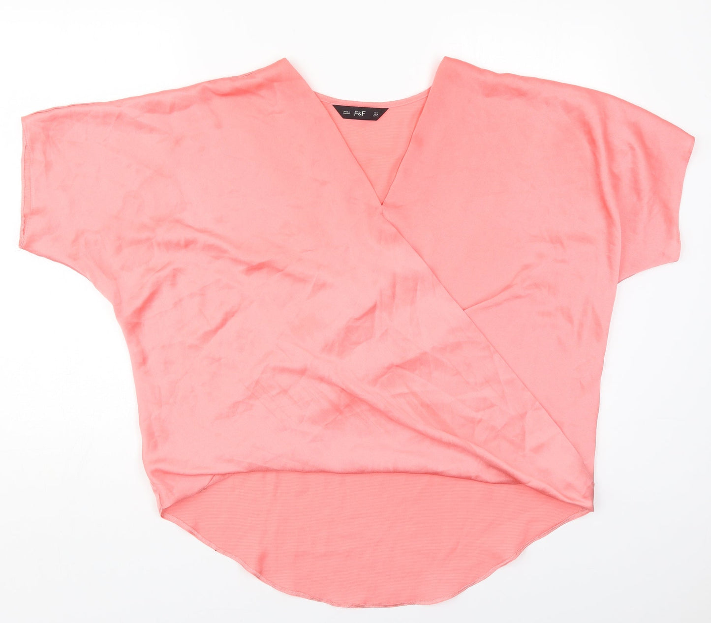 NEXT Womens Pink  Polyester Basic Blouse Size 14 V-Neck