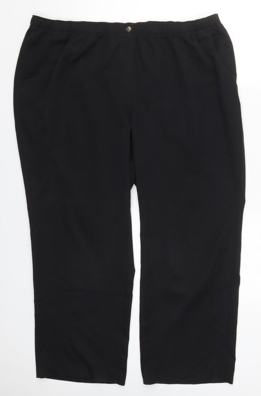 Alia Womens Black  Polyester Trousers  Size 20 L26 in Regular