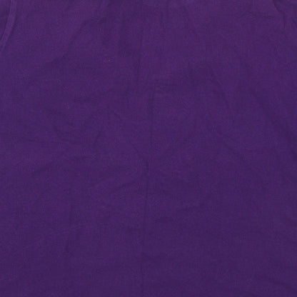 EWM Womens Purple  Cotton Cropped Polo Size XL Collared
