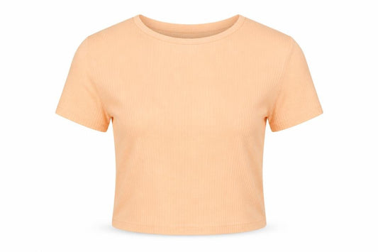 Primark Womens Orange  Polyester Basic T-Shirt Size 6 Round Neck