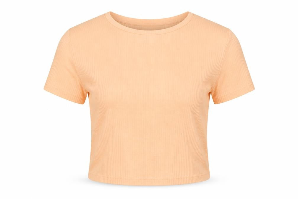 Primark Womens Orange  Polyester Basic T-Shirt Size 6 Round Neck