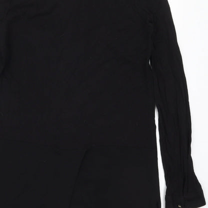 Marks & Spencer Womens Black  Polyester Basic Button-Up Size 8 Collared
